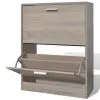 Oak Look Wooden Shoe Cabinet with 2 Compartments Oak Look Wooden Shoe Cabinet with 2 Compartments