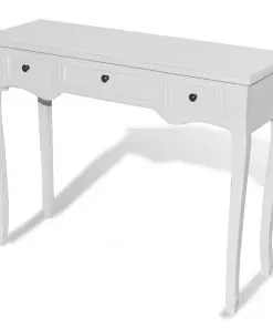 vidaXL Dressing Console Table with Three Drawers White