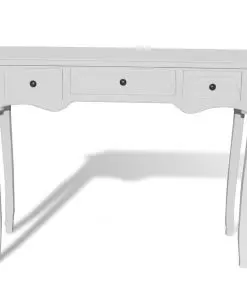 vidaXL Dressing Console Table with Three Drawers White