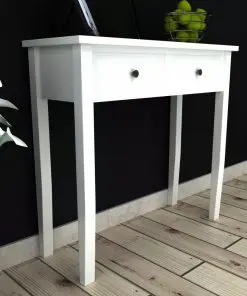 vidaXL Dressing Console Table with Two Drawers White