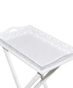 vidaXL Side Table with Tray White