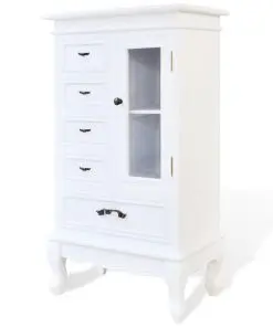vidaXL Cabinet with 5 Drawers 2 Shelves White