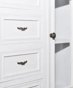 vidaXL Cabinet with 5 Drawers 2 Shelves White