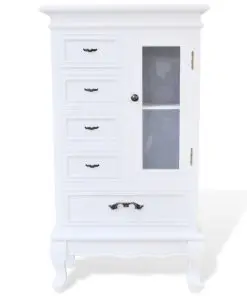vidaXL Cabinet with 5 Drawers 2 Shelves White