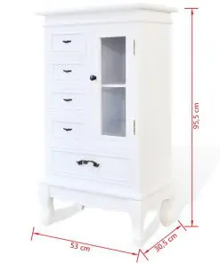 vidaXL Cabinet with 5 Drawers 2 Shelves White