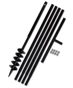 Ground Drill with Handle 100 mm with Extension Tube 5 m Steel