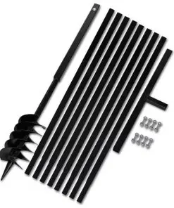 Ground Drill with Handle 120 mm with Extension Tube 9 m Steel