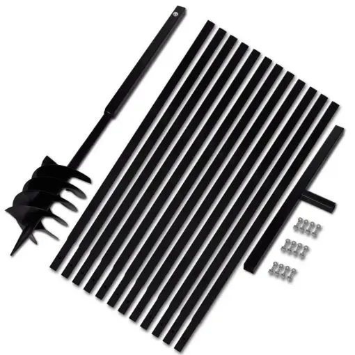 vidaXL Ground Drill with Handle 180 mm with Extension Tube 13 m Steel