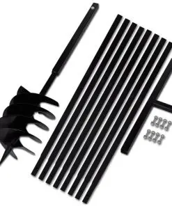 Ground Drill with Handle 200 mm with Extension Tube 9 m Steel