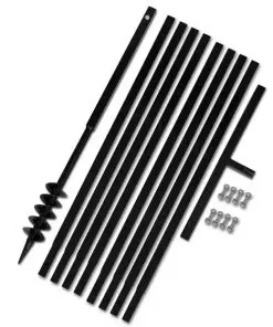 Ground Drill with Handle 80 mm with Extension Tube 9 m Steel
