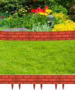 vidaXL Lawn Divider with Brick Design 11 pcs