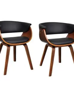 vidaXL Dining Chairs 2 pcs Bent Wood and Faux Leather