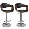 vidaXL Bar Stools 2 pcs Bent Wood and Faux Leather vidaXL Bar Stools 2 pcs Bent Wood and Faux Leather