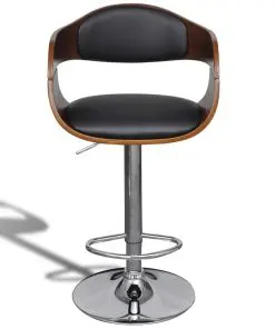 vidaXL Bar Stools 2 pcs Bent Wood and Faux Leather