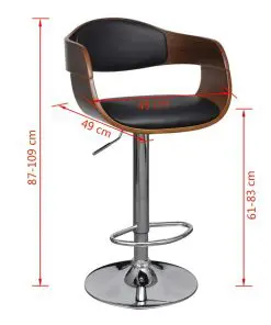 vidaXL Bar Stools 2 pcs Bent Wood and Faux Leather