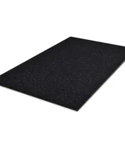 Black PVC Door Mat 90 x 150 cm