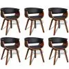 vidaXL Dining Chairs 6 pcs Bent Wood and Faux Leather