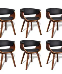 vidaXL Dining Chairs 6 pcs Bent Wood and Faux Leather