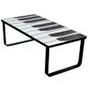 vidaXL Coffee Table with Piano Printing Glass Top vidaXL Coffee Table with Piano Printing Glass Top