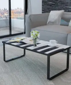 vidaXL Coffee Table with Piano Printing Glass Top