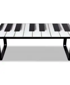 vidaXL Coffee Table with Piano Printing Glass Top