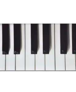 vidaXL Coffee Table with Piano Printing Glass Top