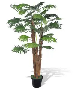 vidaXL Artificial Fan Palm Tree with Pot 180 cm