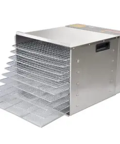 vidaXL Food Dehydrator with 10 Trays Stainless Steel