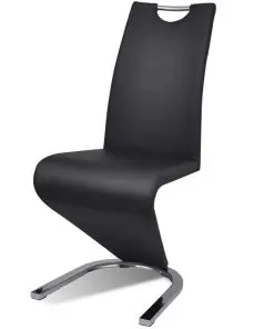 vidaXL Dining Chairs 2 pcs Black Faux Leather