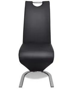 vidaXL Dining Chairs 2 pcs Black Faux Leather