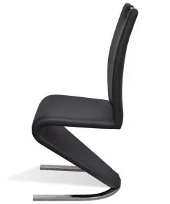 vidaXL Dining Chairs 2 pcs Black Faux Leather