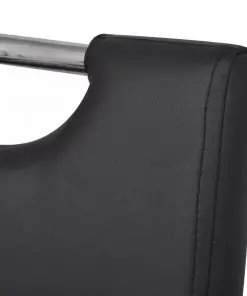 vidaXL Dining Chairs 2 pcs Black Faux Leather