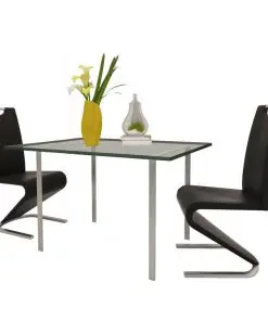 vidaXL Dining Chairs 2 pcs Black Faux Leather