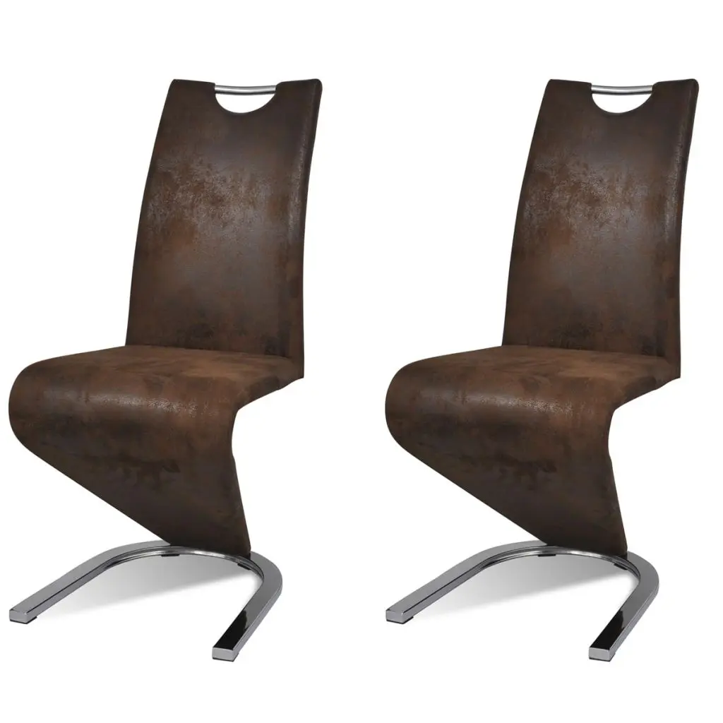 vidaXL Dining Chairs 2 pcs Brown Faux Leather