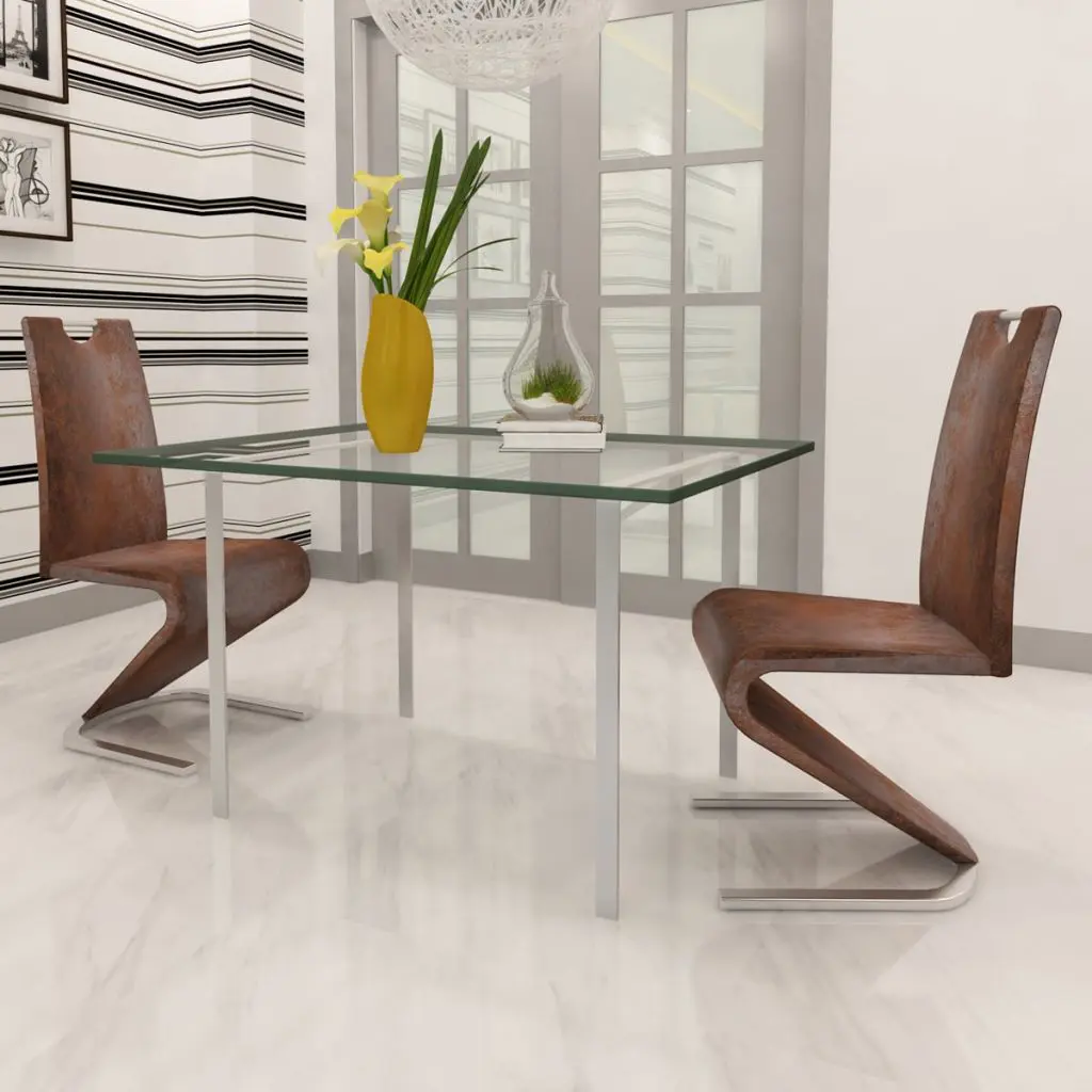 vidaXL Dining Chairs 2 pcs Brown Faux Leather