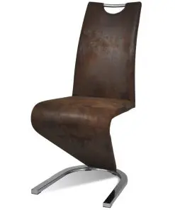 vidaXL Dining Chairs 2 pcs Brown Faux Leather