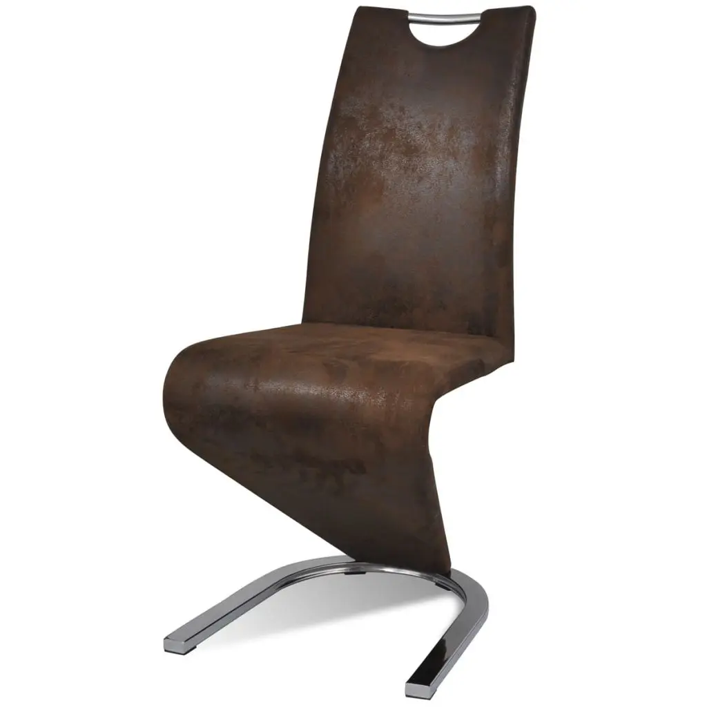 vidaXL Dining Chairs 2 pcs Brown Faux Leather