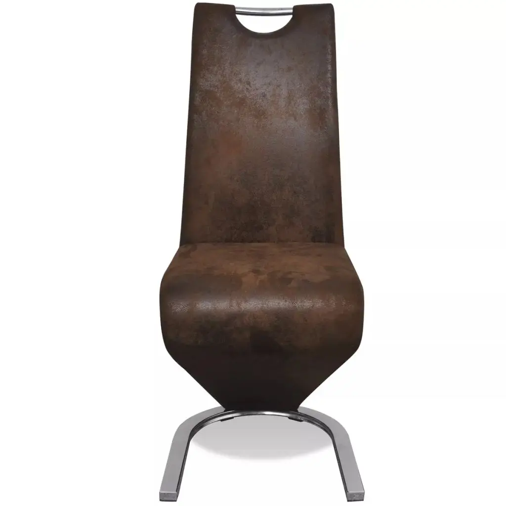 vidaXL Dining Chairs 2 pcs Brown Faux Leather