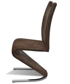 vidaXL Dining Chairs 2 pcs Brown Faux Leather