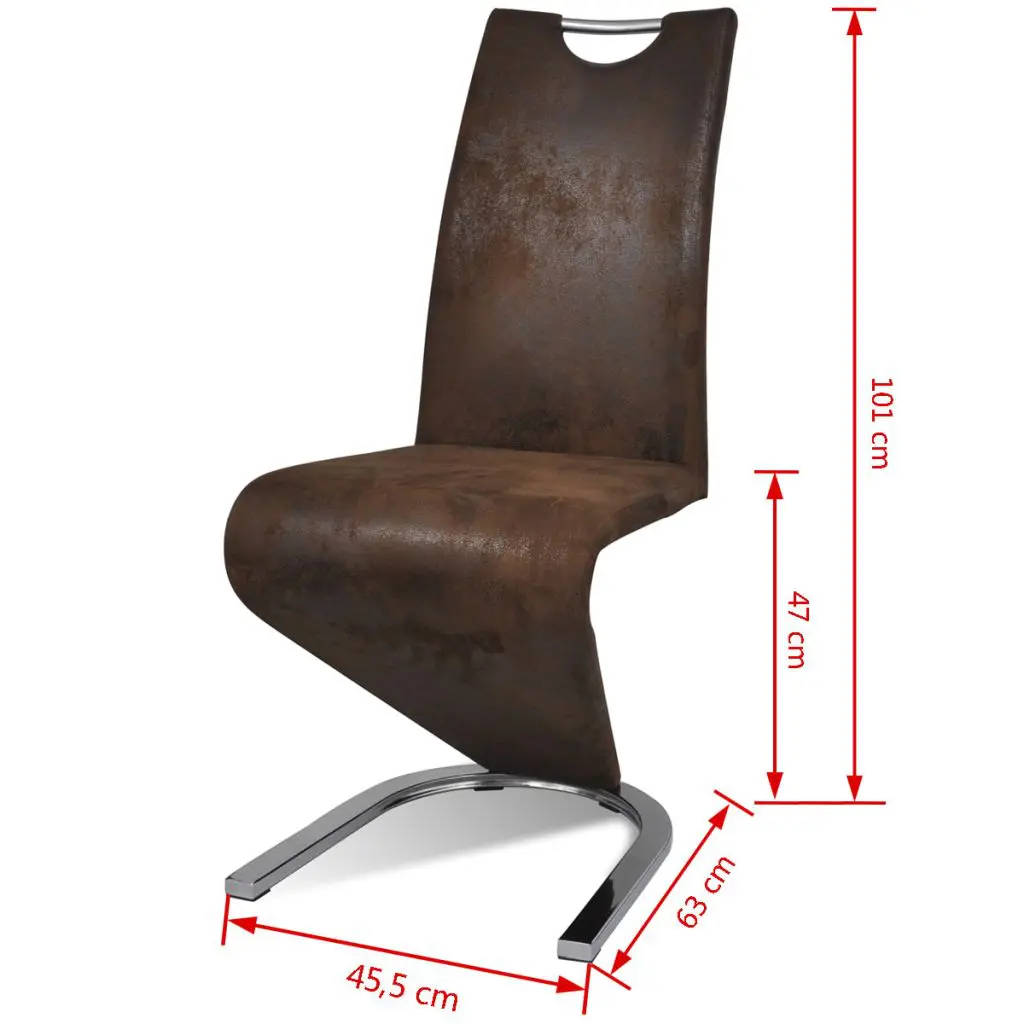 vidaXL Dining Chairs 2 pcs Brown Faux Leather