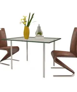 vidaXL Dining Chairs 2 pcs Brown Faux Leather vidaXL Dining Chairs 2 pcs Brown Faux Leather