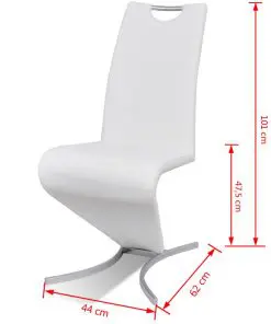 vidaXL Dining Chairs 2 pcs White Faux Leather