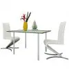 vidaXL Dining Chairs 2 pcs White Faux Leather