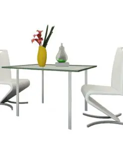 vidaXL Dining Chairs 2 pcs White Faux Leather