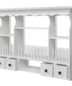 vidaXL Wooden Kitchen Wall Cabinet White