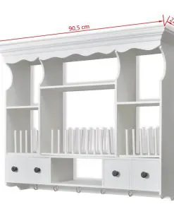 vidaXL Wooden Kitchen Wall Cabinet White