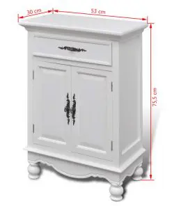 vidaXL Wooden Cabinet with 2 Doors 1 Drawer White