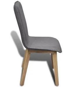 vidaXL Dining Chairs 6 pcs Light Grey Fabric and Solid Oak Wood (241153+241154)