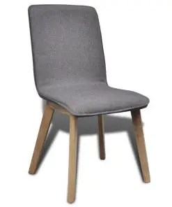 vidaXL Dining Chairs 6 pcs Light Grey Fabric and Solid Oak Wood (241153+241154)