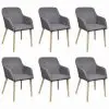 vidaXL Dining Chairs 6 pcs Light Grey Fabric and Solid Oak Wood vidaXL Dining Chairs 6 pcs Light Grey Fabric and Solid Oak Wood